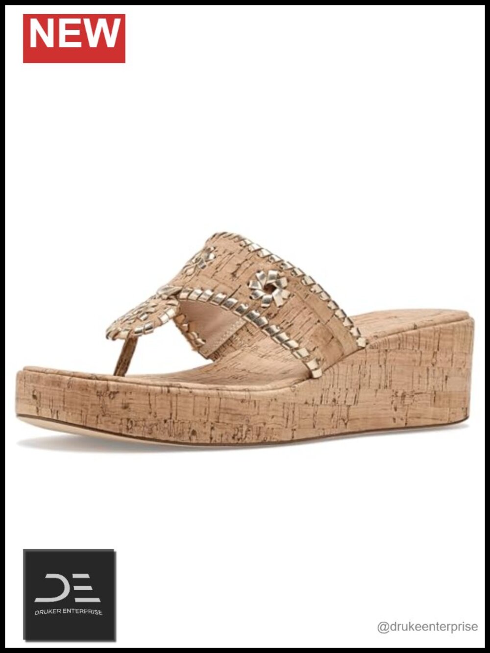 Womens Leather Wedge Heel Sandals Slip On Open Toe Jacks Style
